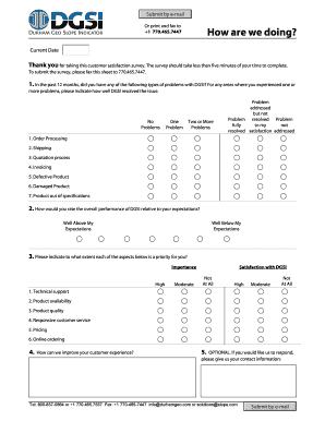 DGSI Customer Satisfaction Survey
