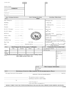 Suffolk County Mortgage Tax Form
