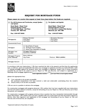 Request for Mortgage Funds Form 3328