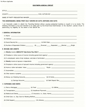 Fee Waiver Application