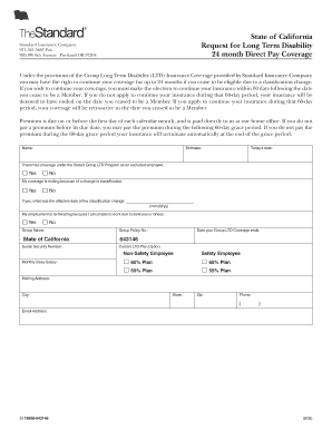 California Long Term Disability Insurance Request