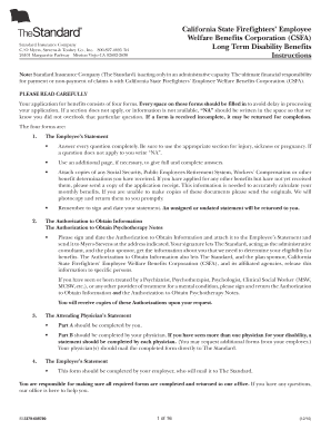 California State Firefighters Long Term Disability Benefits Application
