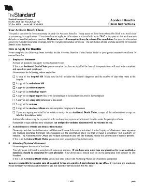 Standard Insurance Accident Benefits Claim Form