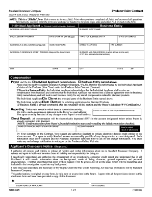 Standard Insurance Producer Sales Contract