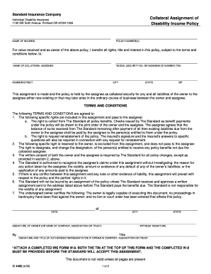 prudential collateral assignment form