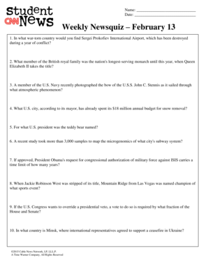 Weekly Newsquiz Form