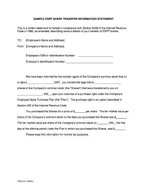 ESPP Share Transfer Information Statement