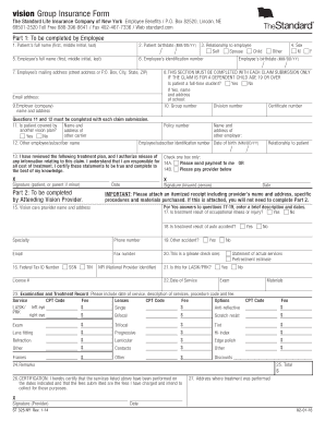 Vision Group Insurance Form