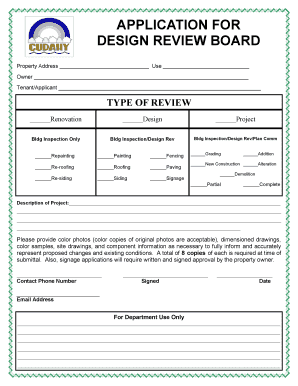 Application for Design Review Board