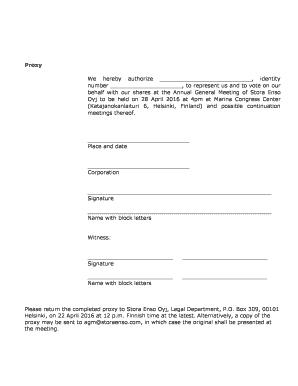 Proxy Authorization Form