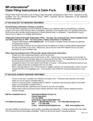 International Medical Group Claim Form