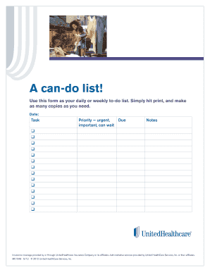 Daily or Weekly To-Do List
