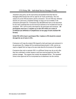 Individual Service Strategy Form for Youth