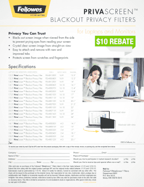 PrivaScreen Blackout Privacy Filter Rebate Form