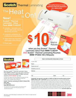 Scotch Thermal Laminator Rebate Form