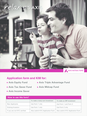 Axis Mutual Fund Application Form