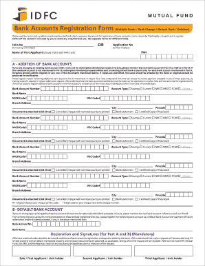Bank Accounts Registration Form