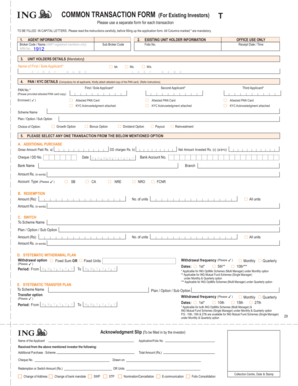 ING Mutual Fund Transaction Form