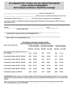 2014 Mandatory Clergy Salary Deduction Form