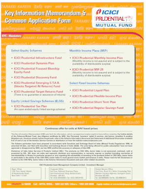ICICI Prudential Common Application Form