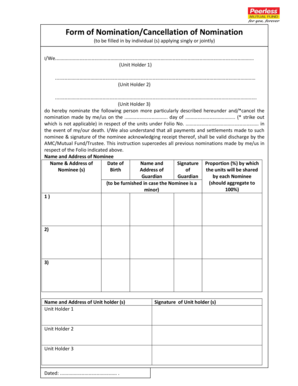 Mutual Fund Nomination Form