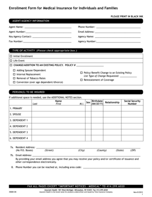 Medical Insurance Enrollment Form