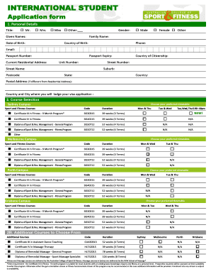 International Student Application Form