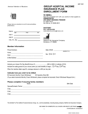 AFM Group Insurance Enrollment Form