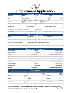 Employment Application Form