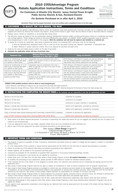2010 COOLAdvantage Program Rebate Application