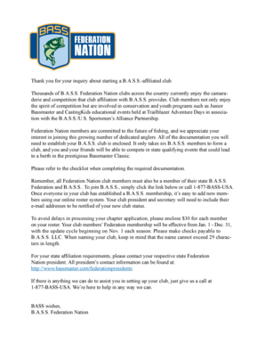 B.A.S.S. Federation Nation Club Application