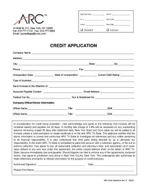 ARC Credit Application