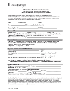 Arizona Prior Authorization Fax Request Form