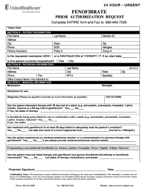 Fenofibrate Prior Authorization Request