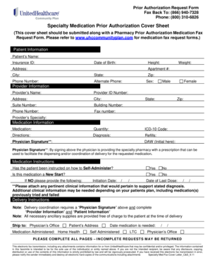 Specialty Medication Prior Authorization Request Form