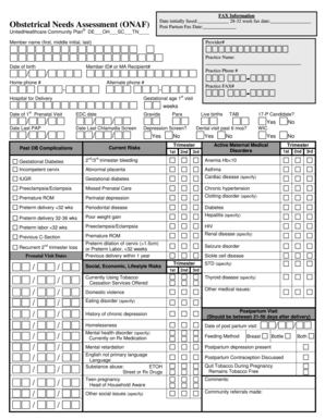 Obstetrical Needs Assessment Form