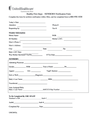 Newborn Notification Form