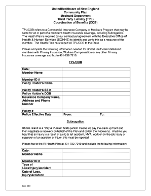 UnitedHealthcare TPL/COB Form