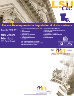 Louisiana CLE Seminar Registration Form