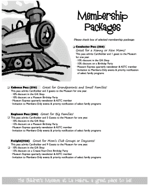 Children's Museum Membership Application