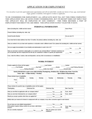 Employment Application Form