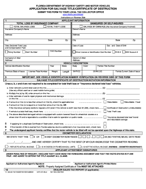 Florida Salvage Title Application