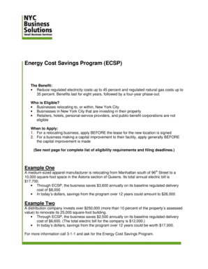 New York City Energy Cost Savings Program Application
