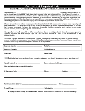 Parental Consent and Emergency Medical Release Form
