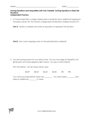 Algebra Nation Practice Worksheet