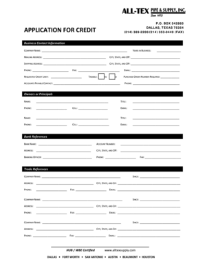 Application for Credit