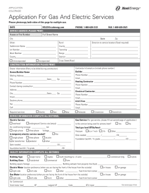 Colorado Gas and Electric Service Application
