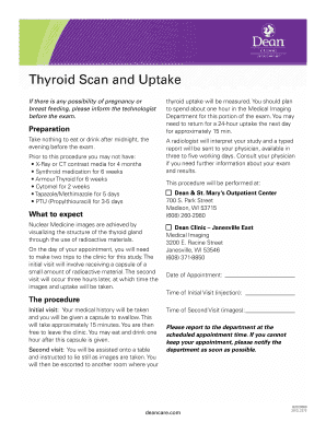 Thyroid Scan and Uptake Form