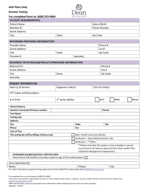 Genetic Testing Authorization Form