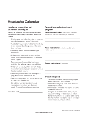 Headache Treatment and Prevention Program